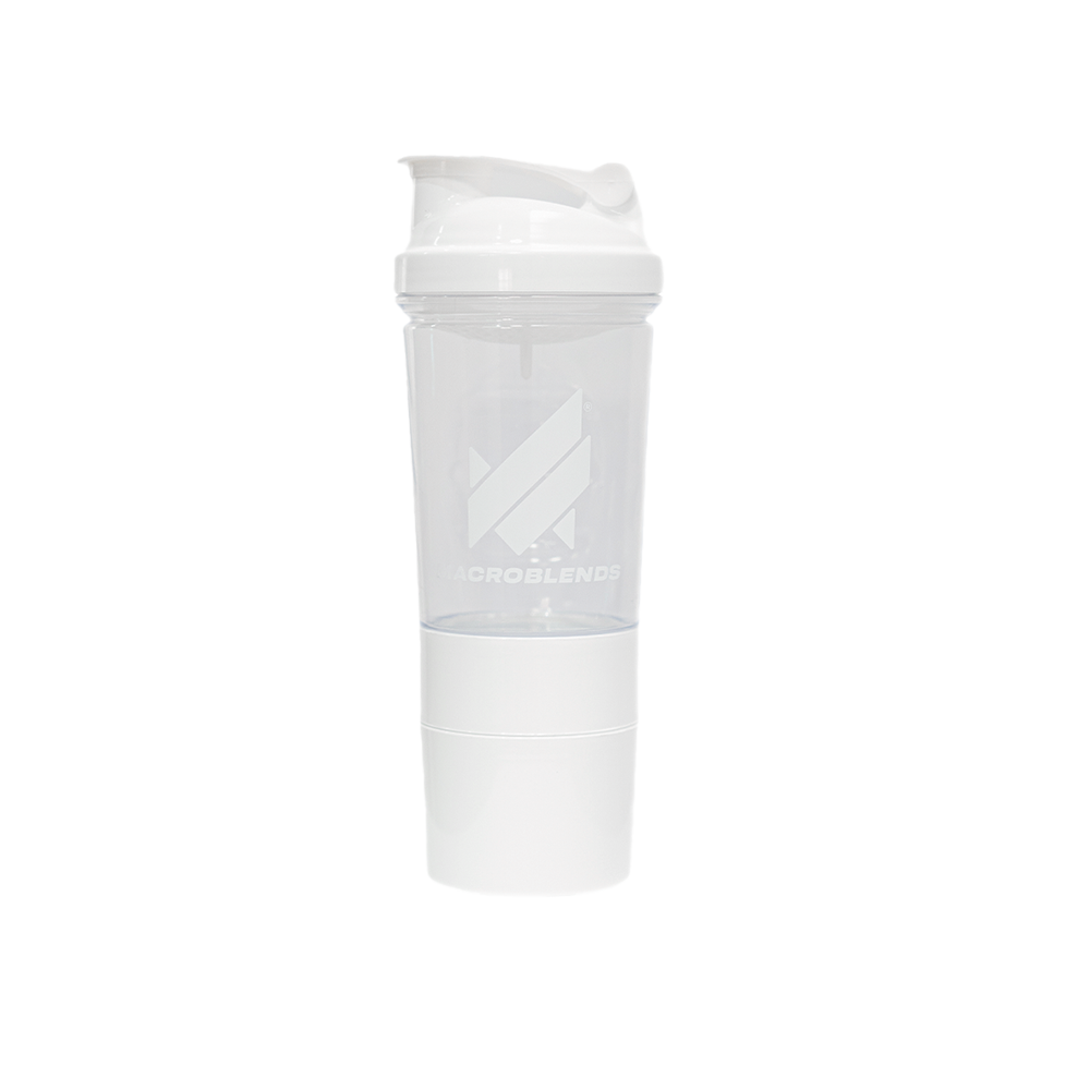 Shaker Macroblends vaso mezclador deportivo blanco
